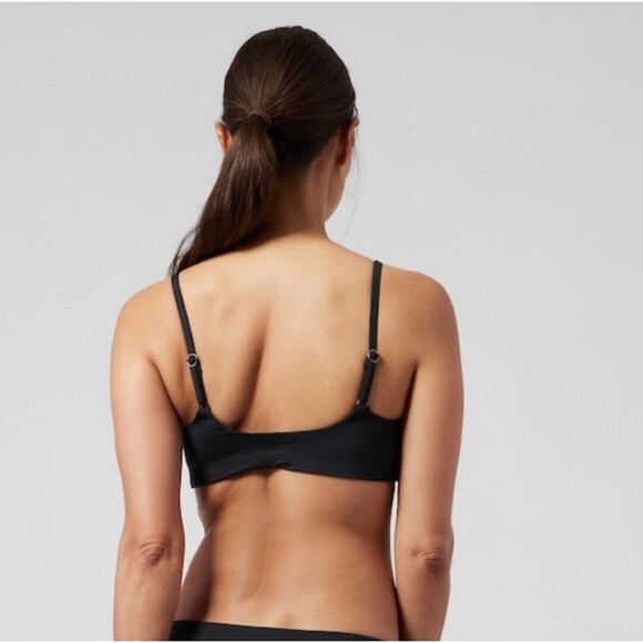 New Athleta Black Square Neck Bra Cup Bikini 36D Top 530951 Swim Medium NWT - Picture 5 of 12